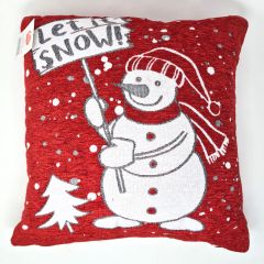 Let It Snow Red Cushion Cover