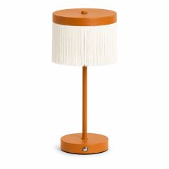Light&Living DINY LED table lamp in matte orange with cream lampshade Ø17x35 cm