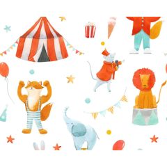 Little Johnny 100% Cotton Fabric Circus White 45" at Guineys Ireland