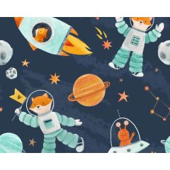Little Johnny 100% Cotton Fabric Space 45" at Guineys Ireland