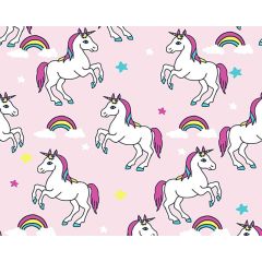 Little Johnny 100% Cotton Fabric Unicorn Pink 59" at Guineys Ireland