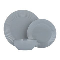 showing the Living Grey 12 Piece Dinner Set 