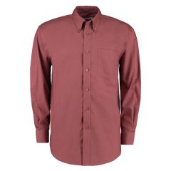 Showing the Front of the Men's Long Sleeve Shirt Claret