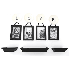 11 Piece Photo Frame With Shelves - Love