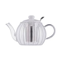 showing the Luxe Glass Teapot White 1 Litre