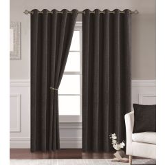 Lynton Eyelet Readymade Curtains Black