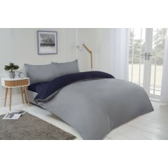 Soft Touch Lyra Reversible Duvet Cover Set Navy & Grey