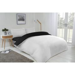 Soft Touch Lyra Reversible Duvet Cover Set White & Black