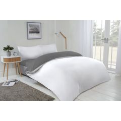 Soft Touch Lyra Reversible Duvet Cover Set Grey & White