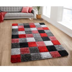 Blocks Shaggy Rug Red at Guineys Ireland