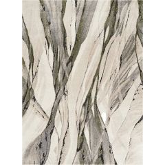 Marble Serene green and cream abstract modern area rug with flowing marble-inspired design.