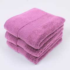 100% Cotton Zero Twist Mauve Towel