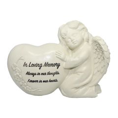 Memorial Cherub Heart In Loving Memory