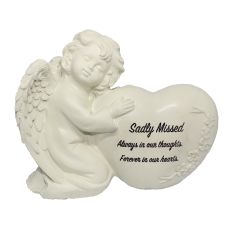 Memorial Cherub Heart Sadly Missed