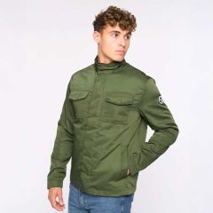 showing the front of the Bainbridge Utility Jacket Olive By Bewley & Ritch