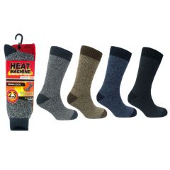 Pair of Men’s Heat Machine Thermal Socks in black, designed for UK size 6–11, showing soft brushed interior and thick insulated fabric for maximum warmth.