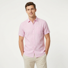 Showing the Men's Short Sleeve Shirt Pink By Tokyo Laundry