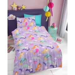 Kids Soft Touch Duvet Cover Set Single Mermaids