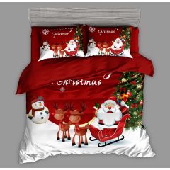 Merry Christmas Red Duvet Cover Set