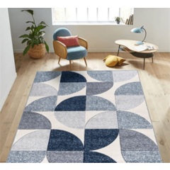 Modern Half-Moon Geometric Area Rug – Blue at Guineys Ireland