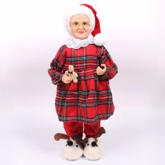 Mrs Claus Tartan PJ Decoration