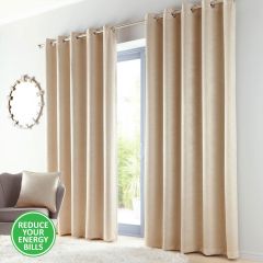 Kerry Thermal Triple Weave Curtains Eyelet Natural