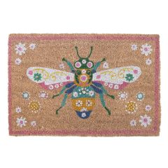 Natural Floral Bee Coir Doormat at Guineys Ireland