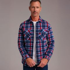 Men's Check Fleece Shirt Navy