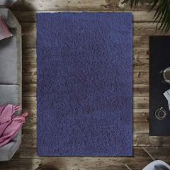 Navy Washable Shaggy Rug