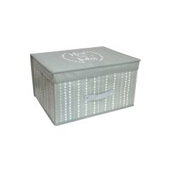 Neat and Tidy design jumbo grey storage chest foldable cube 45x35x25cm