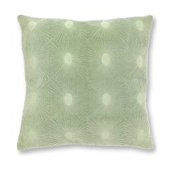 Alina moss green textured decorative cushion 45x45cm with geometric pattern