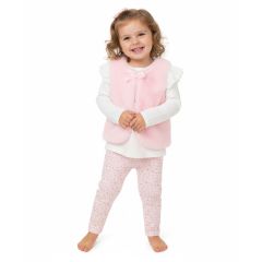 Lily & Jack Faux Fur Gilet 3-Piece Pink Sparkle Star Outfit Set at Guineys Ireland