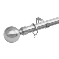 Metal Curtain Pole Nickel Ball 120 - 210cm