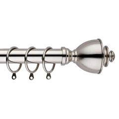 Metal Curtain Pole Nickel Crown 120 - 210cm