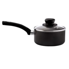 Pendeford Sapphire Collection non-stick saucepan with glass lid and soft-grip black handle