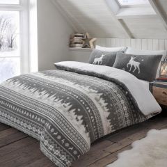 Nordic Grey Teddy Christmas Duvet Set at Guineys Ireland
