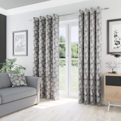 Oakland Thermal Fully Lined Curtains Eyelet Grey