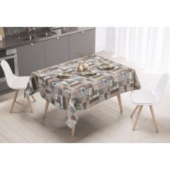 Coffee mocha PVC oil cloth tablecloth 140cm wide sold by the metre
