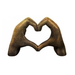 Antique Gold Heart Hands 24x16cm