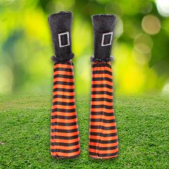 Pair Of Witches Legs Orange Halloween Decoration at Guineys Ireland
