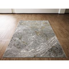 Oslo Grey & Gold Swirl Rug