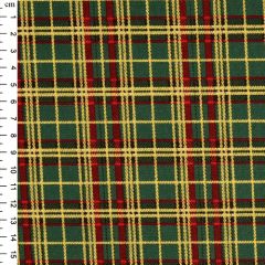 Christmas Tartan Green Cotton Fabric - Price by the Metre