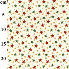 Rose & Hubble Christmas Star Prints Cream 100% Cotton Fabric - Price by the Metre