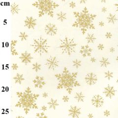 54″ Rose & Hubble 100% Cotton Christmas Snowflakes Printed Cream Fabric - Price by the Metre