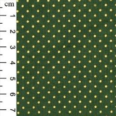 54″ Rose & Hubble 100% Cotton Christmas Polka Dots Green Fabric - Price by the Metre