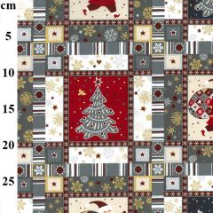 Rose & Hubble Christmas Prints Grey 100% Cotton Fabric - Price by the Metre