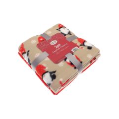 2 Pack Gonk & Snowflake Christmas Fleece Throws 120x150cm – soft polyester festive blankets with gonk and snowflake designs