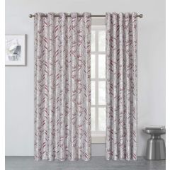 Padua Fully Lined Geometric Eyelet Curtains Red at Guineys Ireland