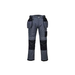 Showing the Front of The Portwest High Vis Trousers Grey