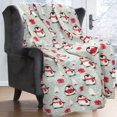 Christmas Fleece Blanket Penguin Fun